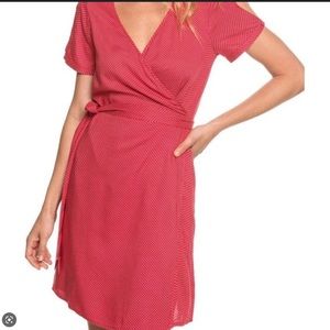 Gorgeous 40’s look Roxy red dress with white polka dots NWOT